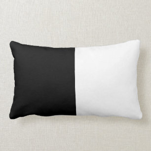Coussin Rectangle Milieu noir et blanc moitié-moitié