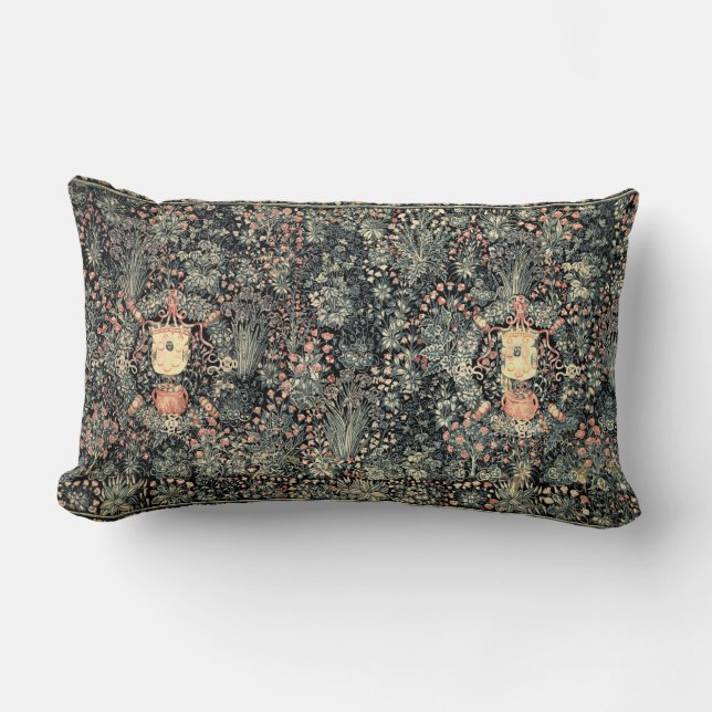 Coussin Rectangle Mille Fleurs Tapisserie médiévale (Recto)