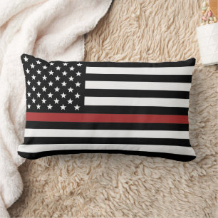Coussin Rectangle Mince Red Line USA Drapeau pompier pompier pompier