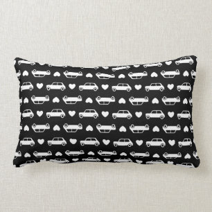 Coussin Rectangle Mini Coeurs de voiture Noir