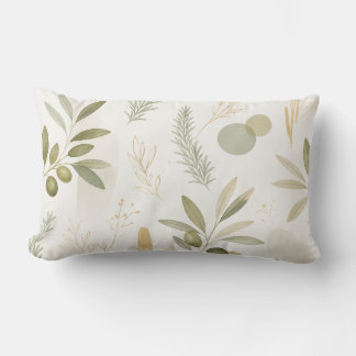 Coussin Rectangle Minimalist Olive & Rosemary Botanical Pillow
