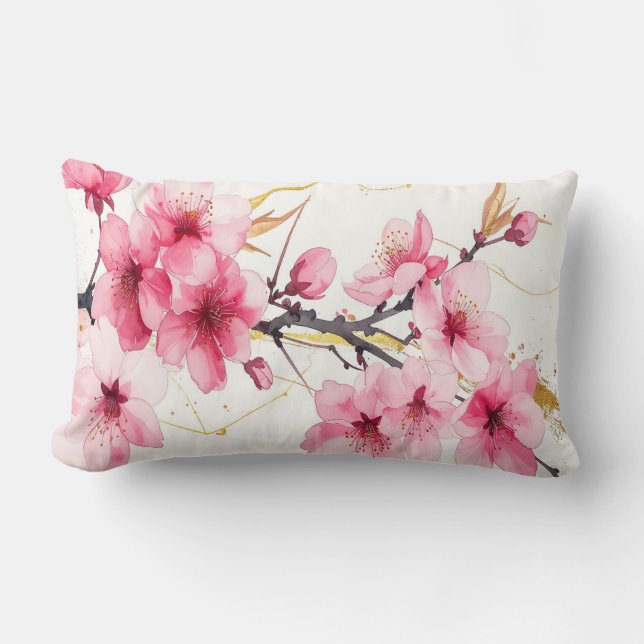 Coussin Rectangle Minimalist Pink Sakura Zen Throw Cushion (Recto)
