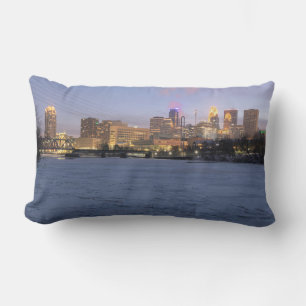 Coussin Rectangle minneapolis skyline et le mississippi gelé