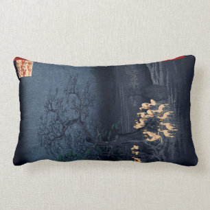 Coussin Rectangle Minuit de Hiroshige au Japonais changeant d'arbre