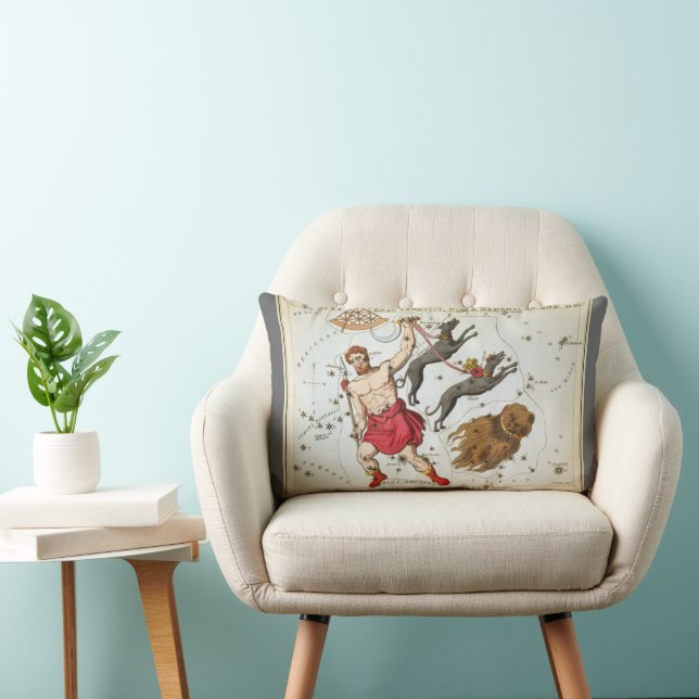 Coussin Rectangle Miroir d'Urania, Carte céleste d'astronomie vintag (Chaise)