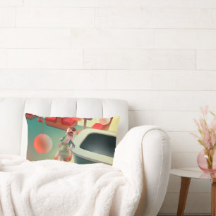 Coussin Rectangle Miss Meow : Bar & Art du cocktail de nuit rétro