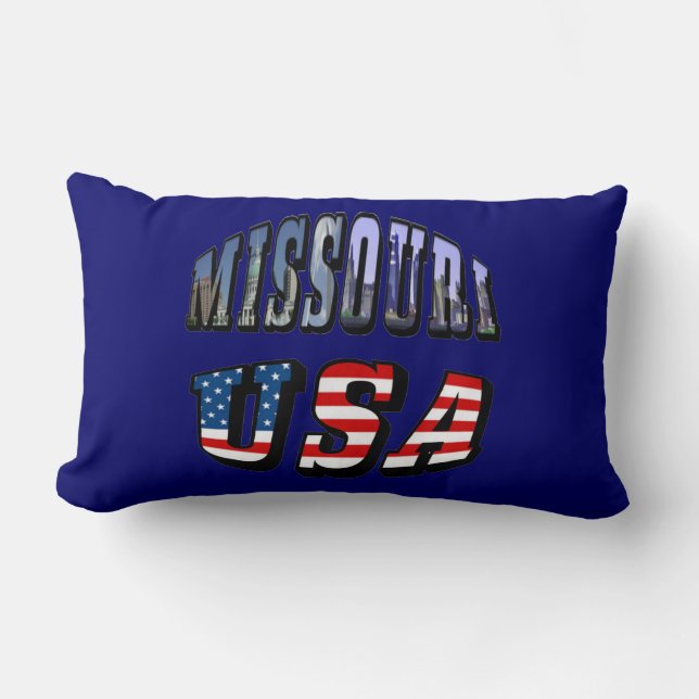 Coussin Rectangle Missouri Picture et USA Text (Recto)