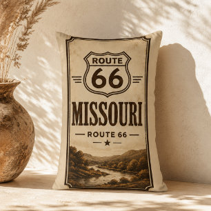 Coussin Rectangle Missouri Route 66 River Lodge Décor Accent
