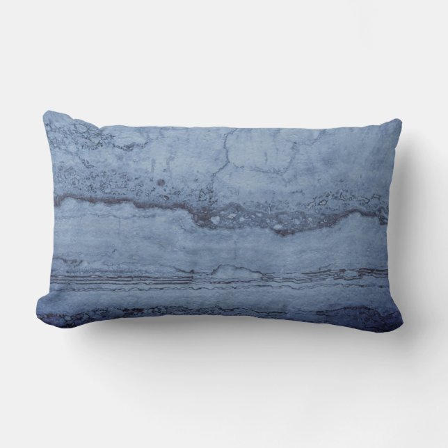 Coussin Rectangle Misty Blue abstrait Granite marbre motif (Recto)