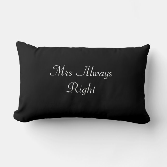 Coussin Rectangle Mme Always Right Wedding/coussin de jeune mariée (Recto)