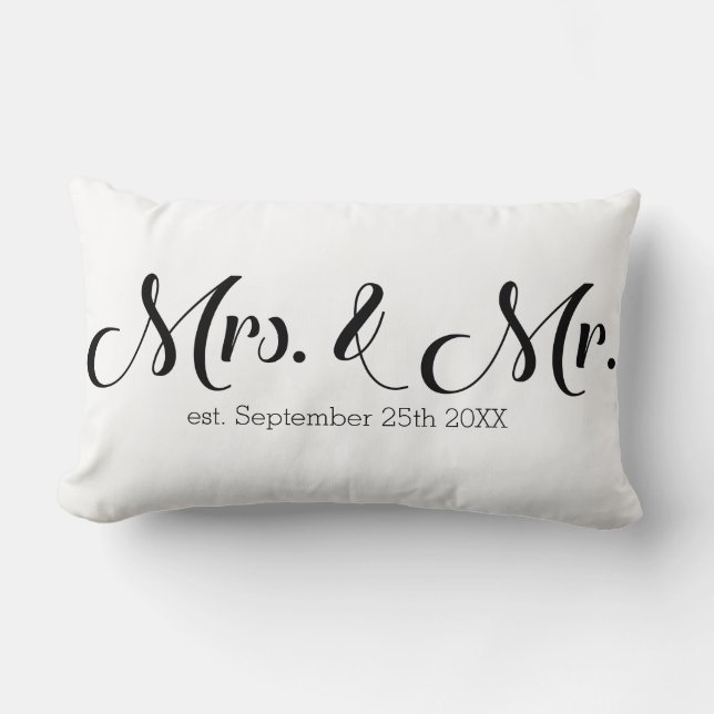 Coussin Rectangle Mme et M. Newlyweds Épouse et mari (Recto)