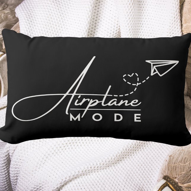 Coussin Rectangle Mode avion, Voyage, Script minimal, Aviation (Créateur téléchargé)
