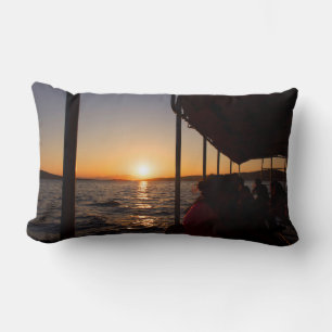 Coussin Rectangle Mode de vie égéen en bateau au coucher du soleil e