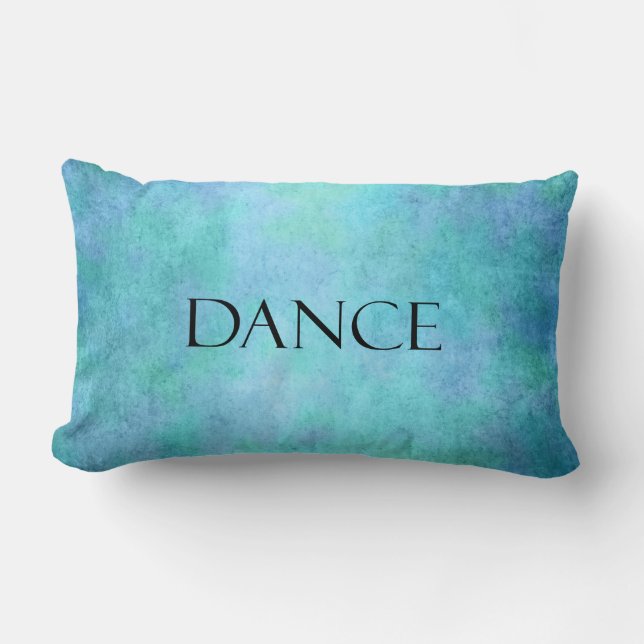 Coussin Rectangle Modèle bleu turquoise de danse d'aquarelle de (Recto)