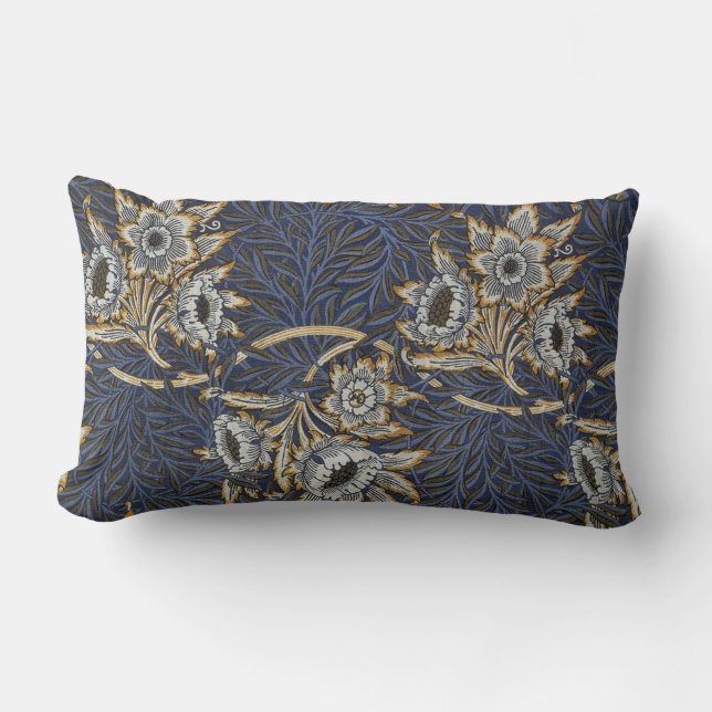 Coussin Rectangle modèle de tapisserie tulipe et saule de william mo (Recto)