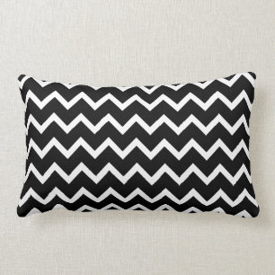 Coussin Rectangle Modèle de zigzag noir et blanc