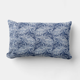 Coussin Rectangle Modèle floral bleu