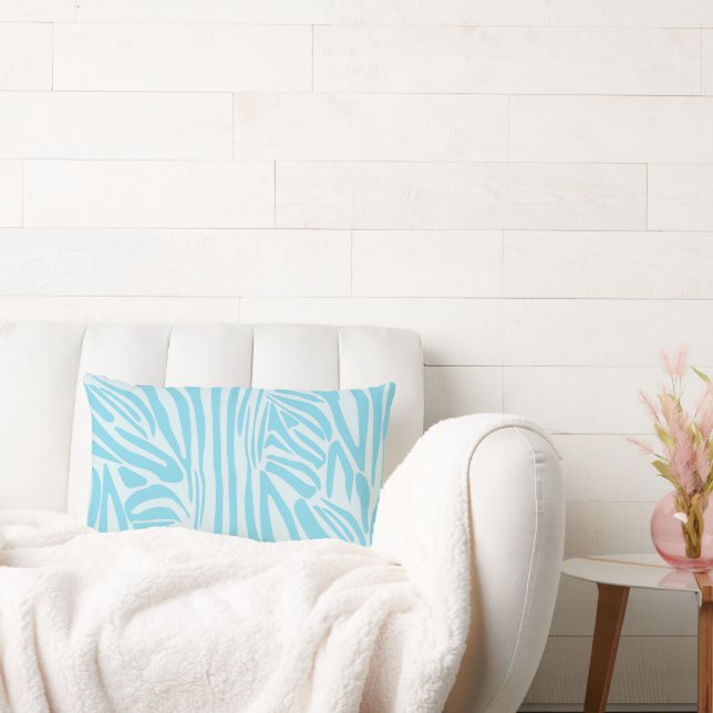 Coussin Rectangle Modèle Zèbre Bleu (Canapé)