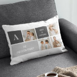 Coussin Rectangle Moden 3Collage Photo & Grey Meilleur Cadeau Famili<br><div class="desc">Moden 3Collage Photo & Grey Meilleur Cadeau Familial</div>