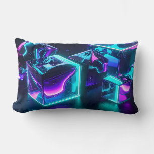 Coussin Rectangle Modern Geometric Liquid Glow Pillow