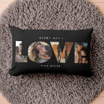 Coussin Rectangle Modern LOVE Collage Cutout Valentine's Day<br><div class="desc">CHAQUE JOUR JE T'AIME PLUS. Grand cadeau pour la Saint-Valentin,  les Anniversaires ou pour les jeunes mariés : Ce coussin de collage photo moderne est facile à customiser avec vos 4 photos préférées dans le design minimaliste de typographie découpée d'AMOUR.Le libellé autour du mot LOVE peut être personnalisé.</div>