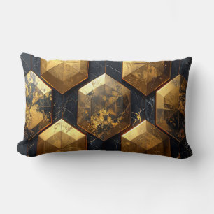Coussin Rectangle Modern Royal Geometric Gold Mosaic Pillow