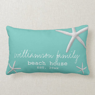 Coussin Rectangle Moderne Beach House Fécule Côtière Turquoise Bleu