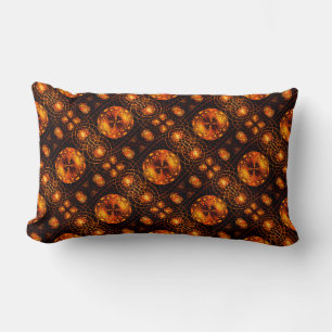 Coussin Rectangle Moderne Bohème Élégant Motif d'Art Abstrait Doré #