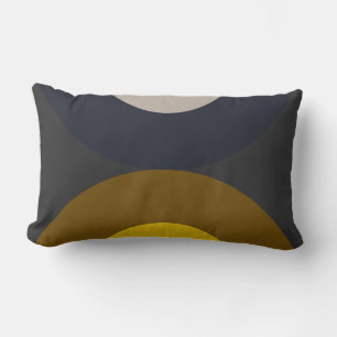 Coussin Rectangle Moderne Bronze Moutarde Foudre de milieu de siècle
