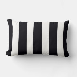 Coussin Rectangle Moderne chic noir & blanc rayé tendance élégant