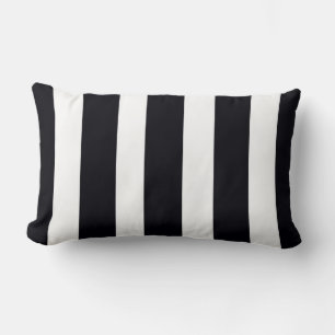 Coussin Rectangle Moderne chic noir & blanc rayé tendance élégant