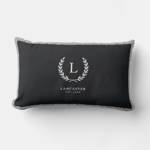 Coussin Rectangle Moderne Chic Nom de famille Premier Monogramme Clé
