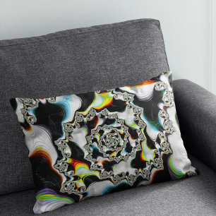 Coussin Rectangle Moderne coloré psychédélique spirale fractale
