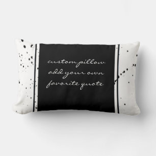 Coussin Rectangle moderne en gras noir et blanc ajouter votre texte