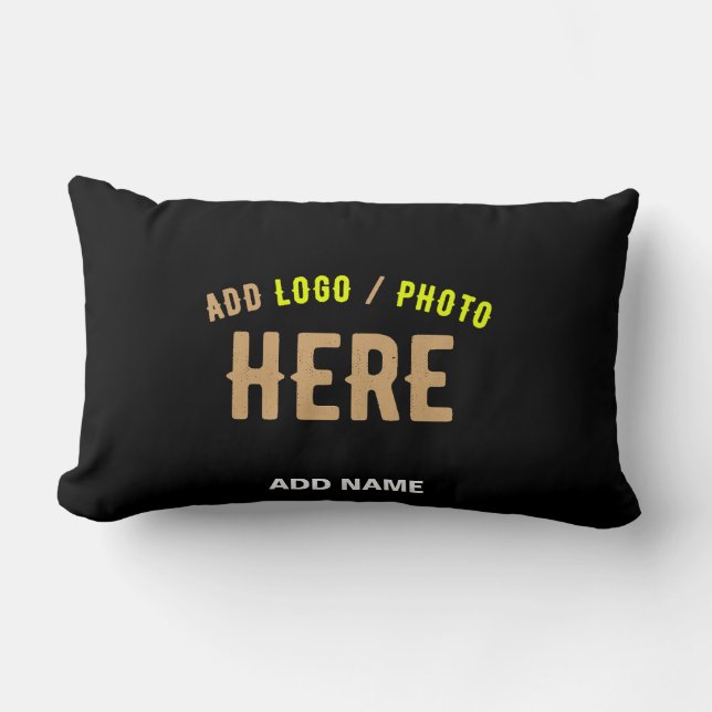 COUSSIN RECTANGLE MODERNE ET MODERNE PERSONNALISABLE NOIR VÉRIFIÉ (Recto)