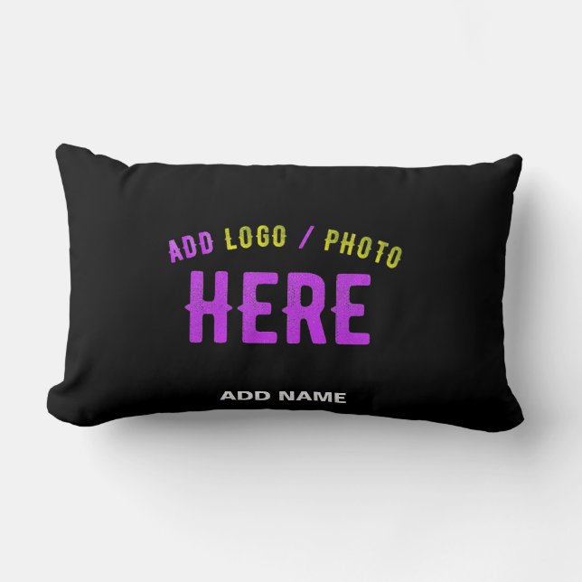 COUSSIN RECTANGLE MODERNE ET MODERNE PERSONNALISABLE NOIR VÉRIFIÉ (Recto)