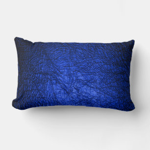 Coussin Rectangle Moderne Faux Blue Leather Texture