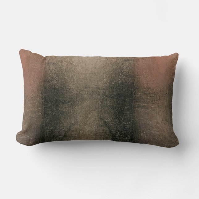 Coussin Rectangle Moderne Grunge Rose Noir Or Abstrait (Recto)