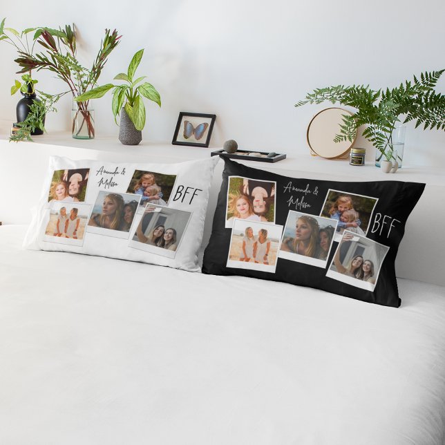 Coussin Rectangle Moderne | Meilleure amie | 5 Photos (Créateur téléchargé)