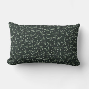 Coussin Rectangle Moderne Motif Fleurs de Maison de Campagne Charbon