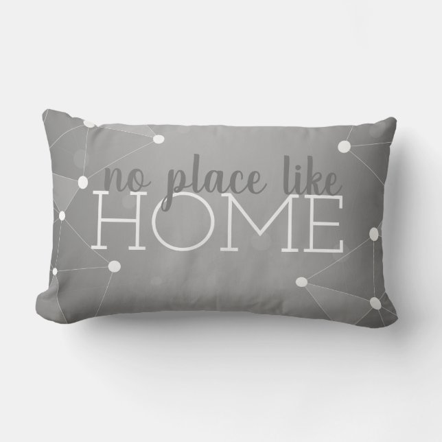 Coussin Rectangle moderne pas d'endroit comme la maison gris et blan (Recto)