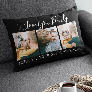 Coussin Rectangle Moderne personnalisé Je t'aime Papa   3 Photos