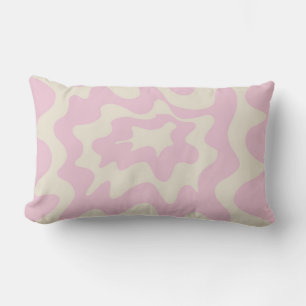 Coussin Rectangle Moderne rayure groovy orange et rose Minimaliste 