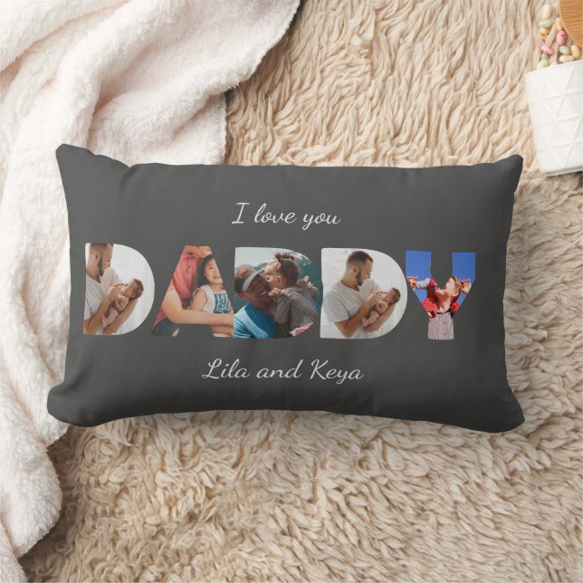 Coussin Rectangle Moderne Simple Collage de Photos Personnalisé DADD (Couverture)