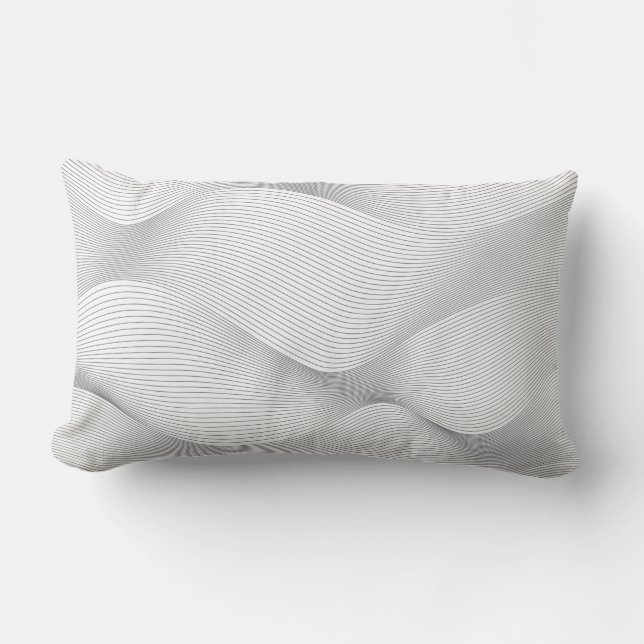 Coussin Rectangle Moderne, simple, cool, abstrait motif d'onde de mo (Recto)
