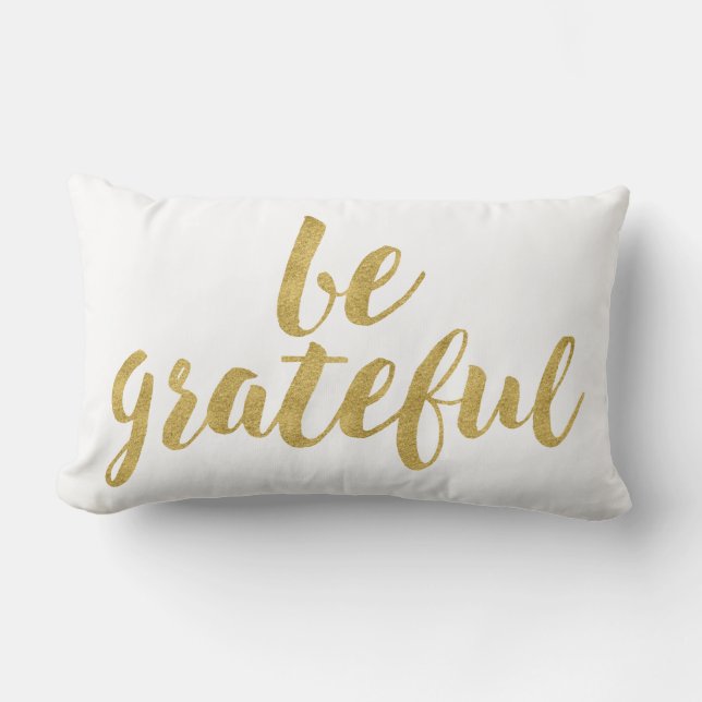 Coussin Rectangle Moderne Soyez Gratte En Or Thanksgiving Décor (Recto)