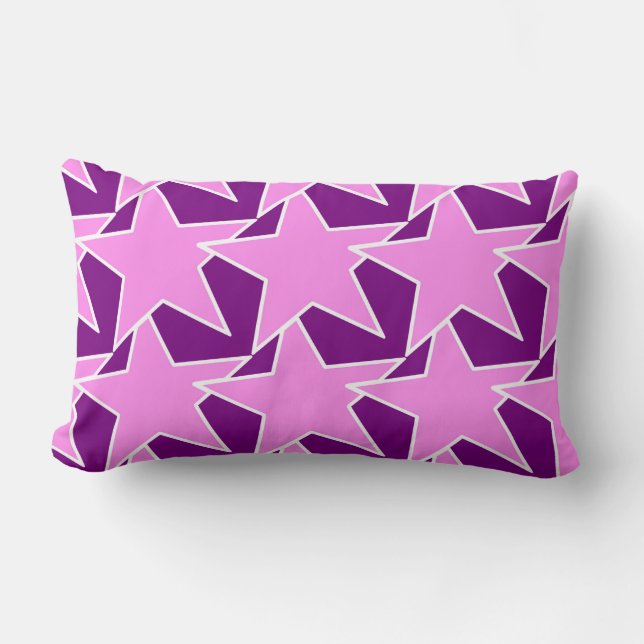 Coussin Rectangle Moderne Star Géométrique - violet et lavande (Recto)