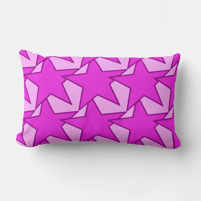 Coussin Rectangle Moderne Star Géométrique - violet et rose (Recto)