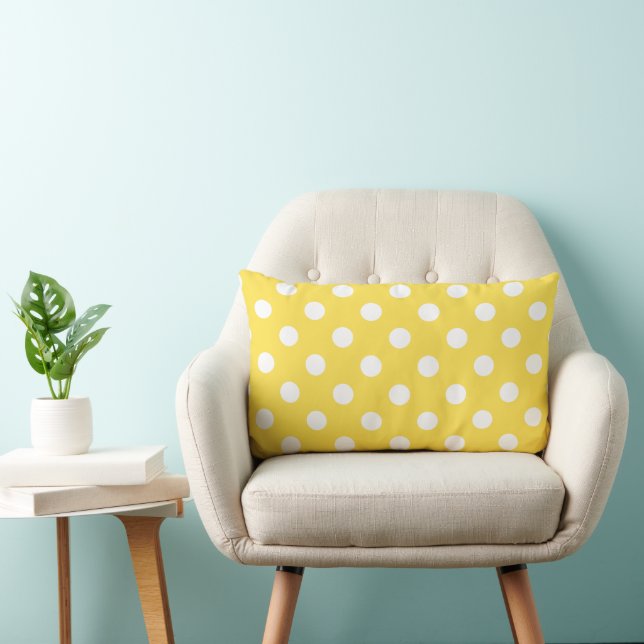 Coussin Rectangle Moderne tendance Pois Jaune mignonne (Chaise)