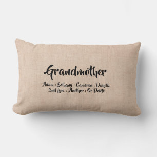 Coussin Rectangle Modifier Ajouter des noms Grand-mère Grandenfants